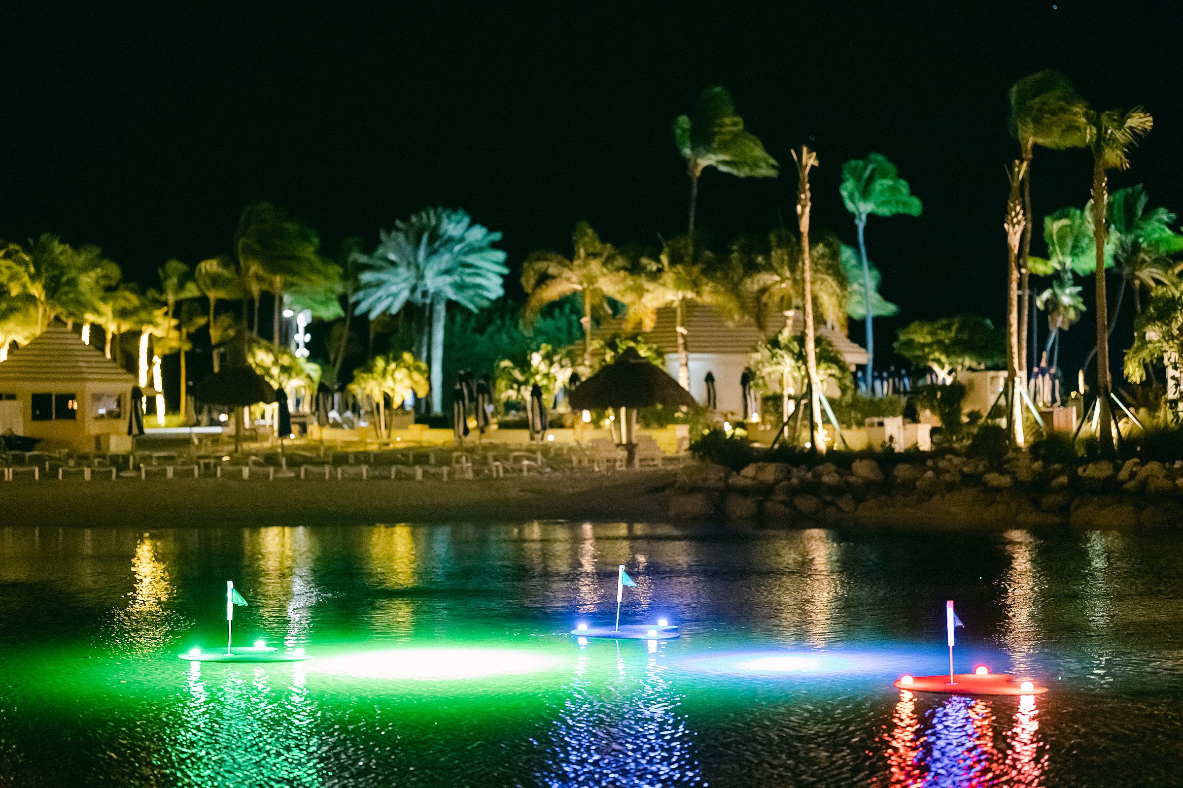 Glow in the dark golf at a welcome party at Ocean Reef Club