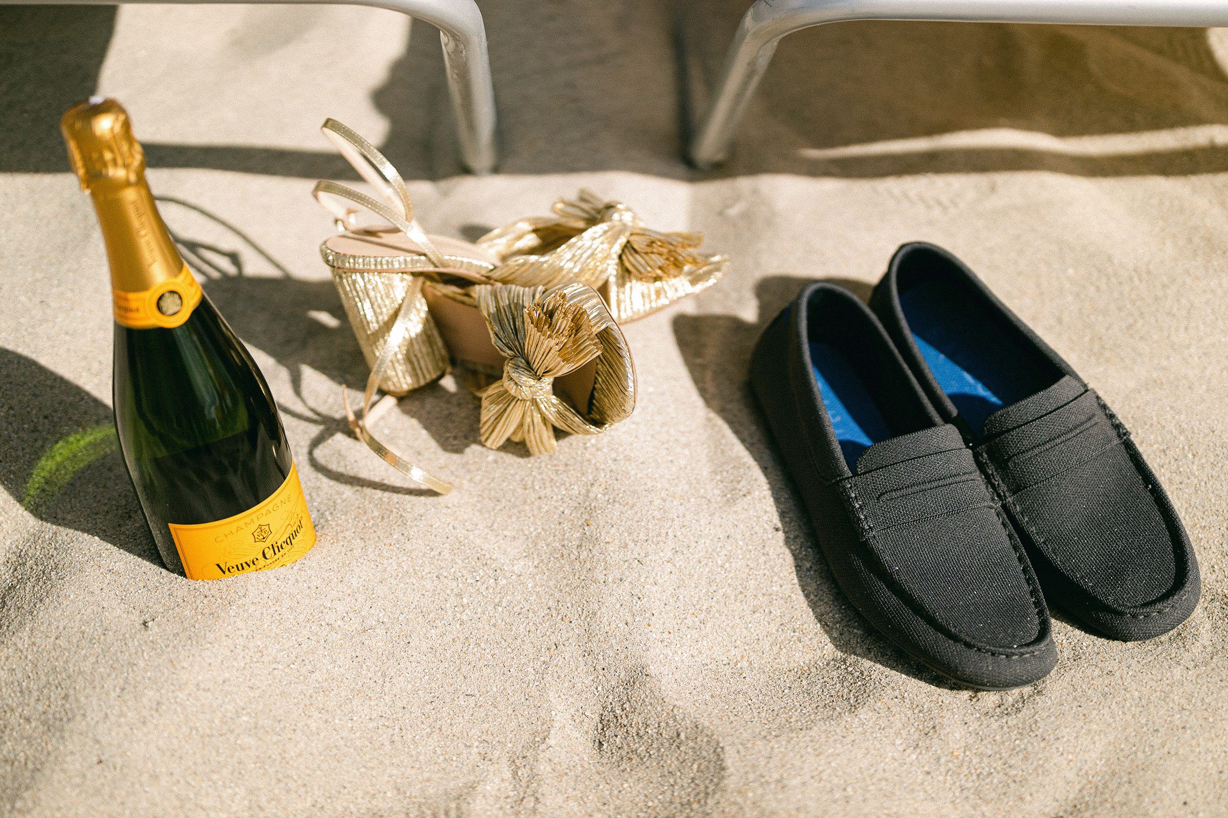 Veuve Cliquot, high heels and loafers at the Confidante Hotel in Miami Beach